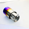 Back view of Exhaust Muffler 63mm Bolt-on Stainless Steel colorful Angle-cut Tip B153