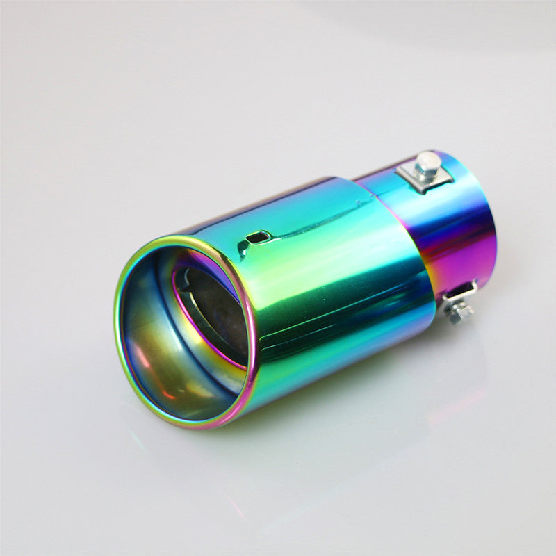 Exhaust Tips 63mm Stainless Steel colorful Angle-cut Rolled C153