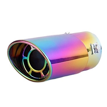 Front view of Exhaust Mufflers 63mm Stainless Steel colorful Turndown Tip C14