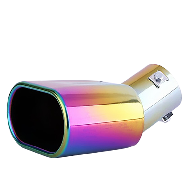 Horizontal view of Exhaust Muffler 76mm Stainless Steel Colorful Turndown Tip C205