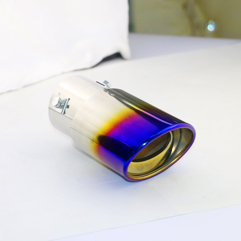 Side of Exhaust Muffler 63mm Bolt-on Stainless Steel colorful Angle-cut Tip B153